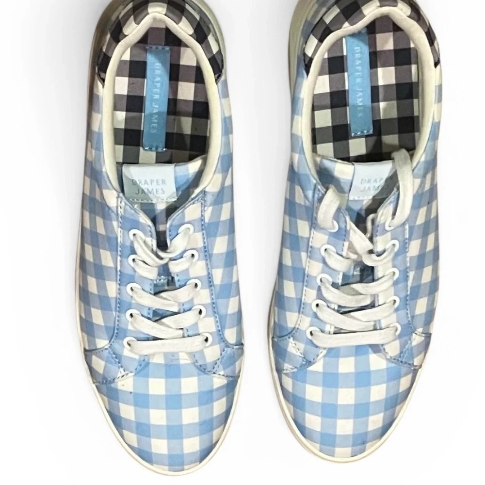 Draper James Blue and White Gingham Sneakers - Picture 11 of 15